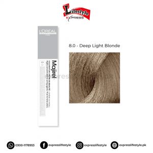 Loreal Professionel Majirel Hair Color 8.0 Deep Light Blonde 50ml