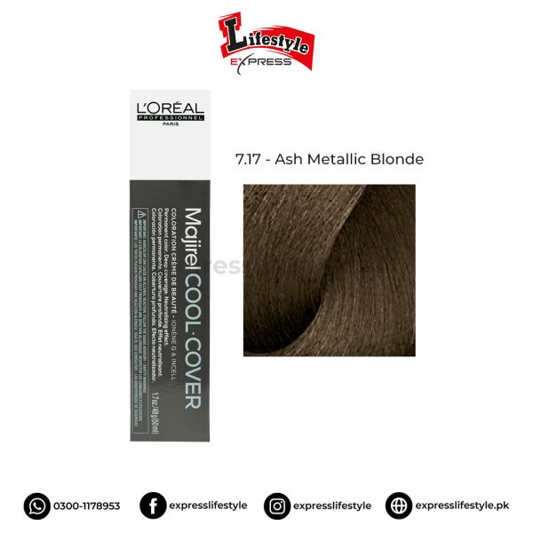 Loreal Professionnel Majirel Cool Cover 7.17 Ash Metallic Blonde 50ml